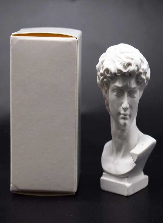 picaru Resin Bust Statue 2.76 Inch Plaster Figurines Mini Home Decoration Sculpture White for Art Hobbyist-David - Image 2